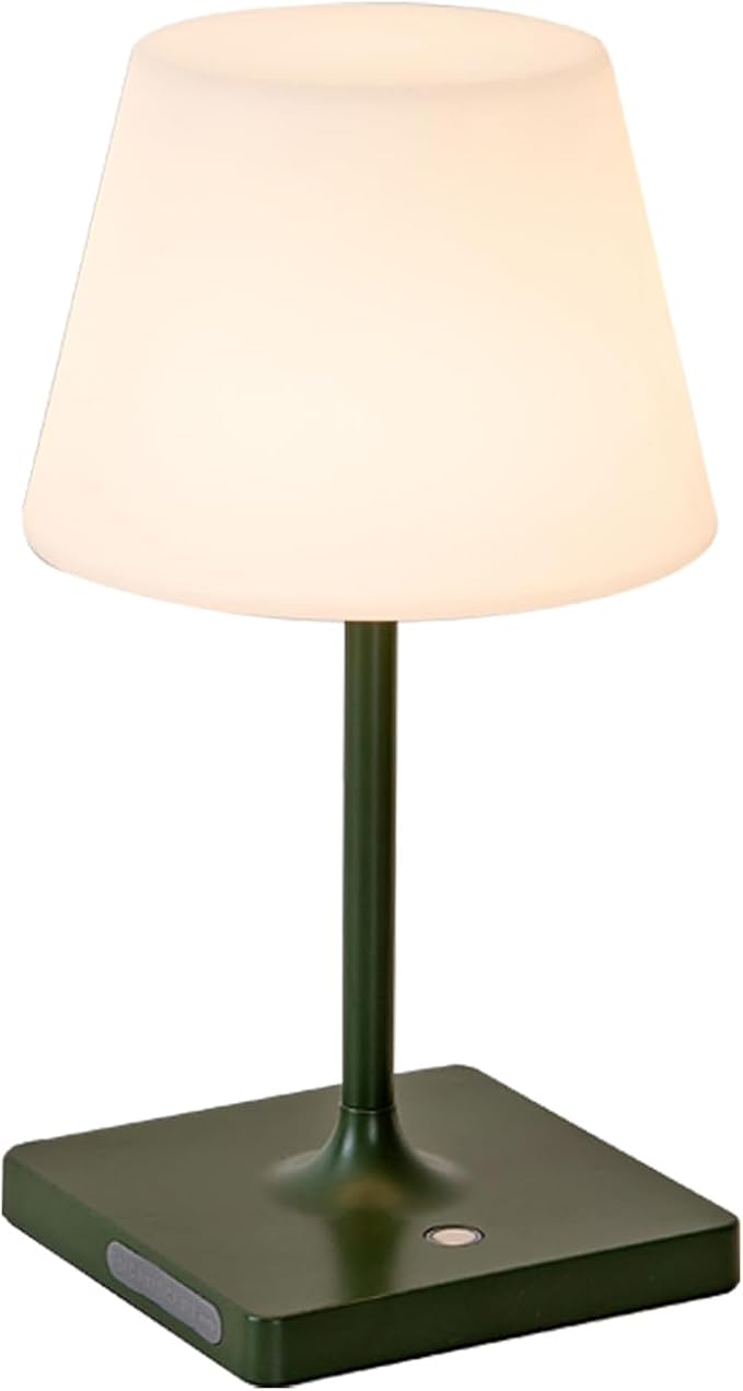 LED Cordless Table lamp Rechargeable,Outdoor Battery Operated Portable Desk lamp,Shower lamp Waterproof,4000mAh LED 3 Colors Dimmable Touch Night Lamps-Green