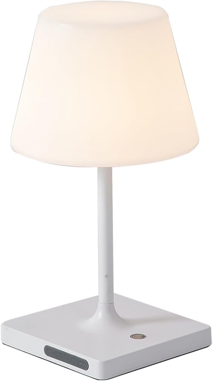 Cordless Table lamp, Outdoor Battery Operated Rechargeable Desk lamp,Waterproof Shower Lamp,4000mAh LED 3 Colors Small Wireless lamp for Kitchen Counter -White