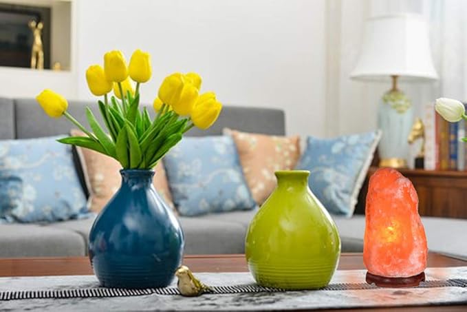 LN-09 Natural Himalayan Crystal Rock Sea Salt Lamp Air Purifier 19~25 lbs, Hymilain Pink Large Lamps, Night Light, UL Listed Cord w/Dimmer Control Switch, Quality Gift Packaging