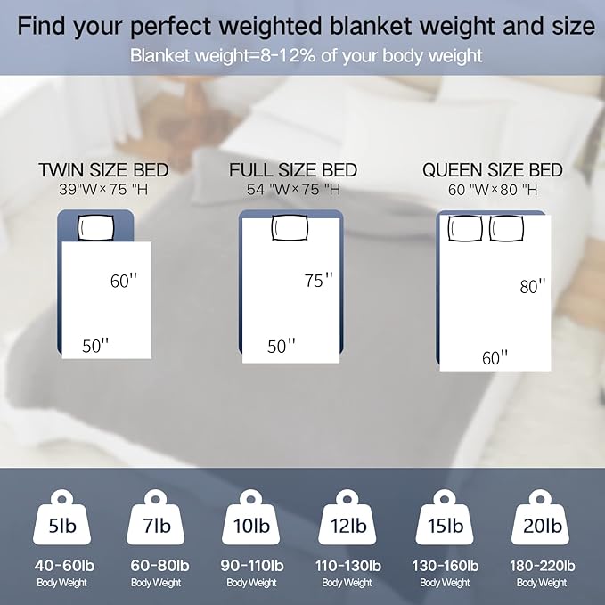 Knitted Weighted Blanket(Beige 50"x60" 10lbs),Home Décor Cooling Throw Blanket for Hot Sleepers,Hand Made Chunky Knit Heavy Blanket or Adults Use on Twin Size Bed