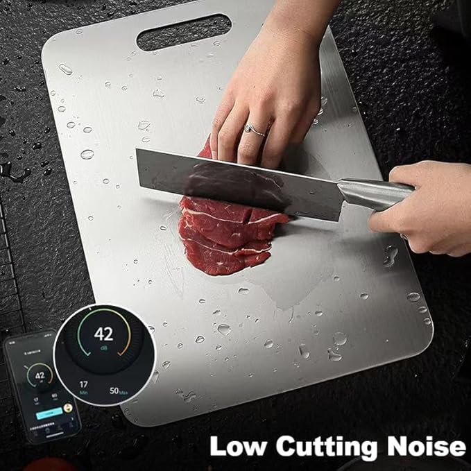 Katuchef Titanium Cutting Board 2025 New Pure Titanium Cutting Boards for Kitchen Double Sided Cutting Board Non Toxic,Hygiene Durable Chopping Board Suitable for Dishwasher Safe(18.11 * 11.81)