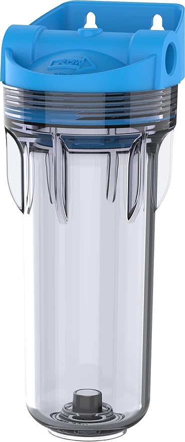 Pentair OMNIFilter WH5 Filter Housing, 10" Standard Clear Sump Water Filter Housing with Integral Mounting Bracket and 3/4" NPT Inlet, includes Housing, Mounting Screws and Wrench, Clear