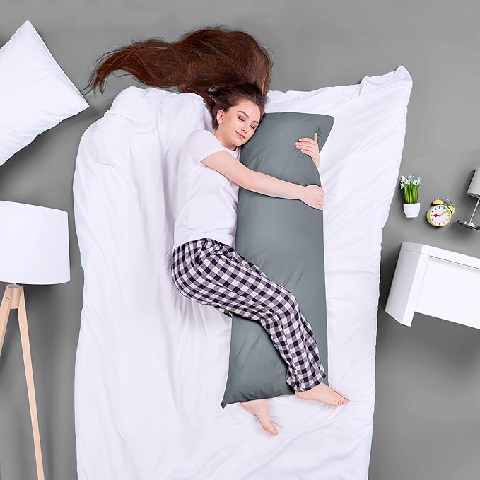 Utopia Bedding Full Body Pillow for Adults (Grey, 20 x 54 Inch), Long Pillow for Sleeping, Large Pillow Insert for Side Sleepers