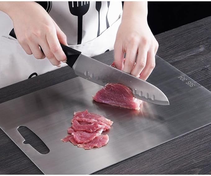 Titanium Cutting Board, New Upgrade Pure Titanium Cutting Boards for Kitchen,Food Grade 316 Stainless Steel Cutting Board，Double sided Dishwasher Safe 13.4 * 9inch
