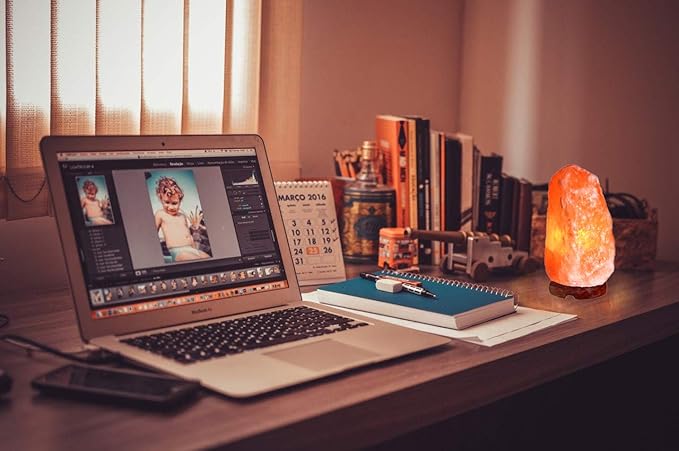 LN-09 Natural Himalayan Crystal Rock Sea Salt Lamp Air Purifier 19~25 lbs, Hymilain Pink Large Lamps, Night Light, UL Listed Cord w/Dimmer Control Switch, Quality Gift Packaging