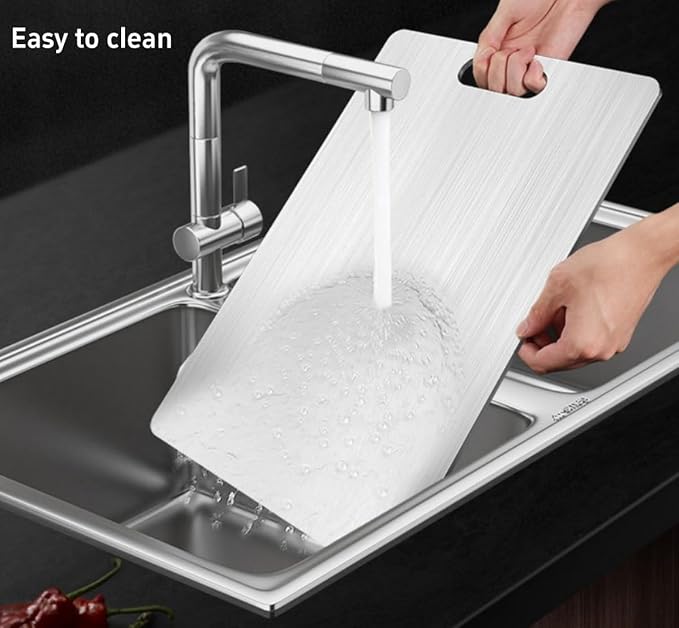 Titanium Cutting Board, 100% Pure Titanium Cutting Boards for Kitchen, Double Sided Food-Grade Chopping Board - Dishwasher Safe Easy to Clean (14"L x 10"W)