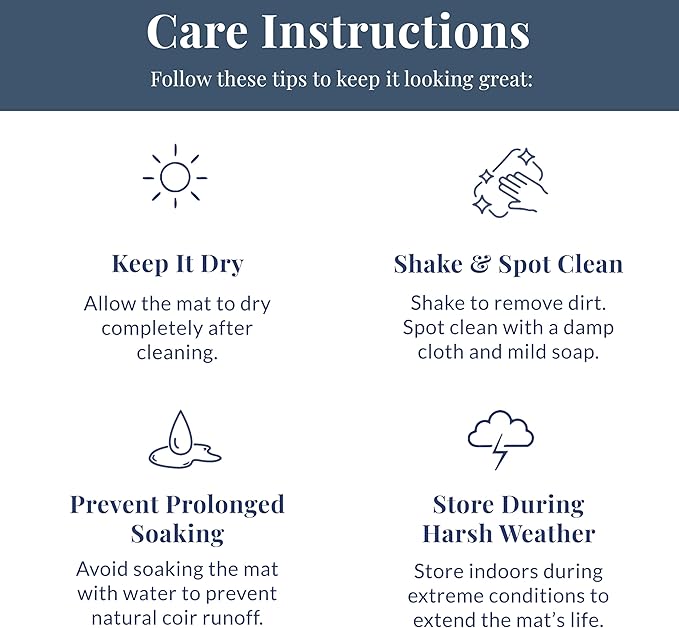 Barnyard Designs Natural Coco Coir Heavy Duty Backing Doormat - Large Cute Non-Slip Front Door Welcome Mat for Outside Entrance or Porch Entry, Brown (36x72, Border)