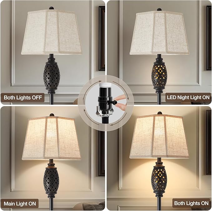 Luvkczc Vintage Floor Lamp with Cutout Design & Glowing Light - Resin Elegant Standing Lamp for Living Room, Bedroom, Office (Includes Bulb)