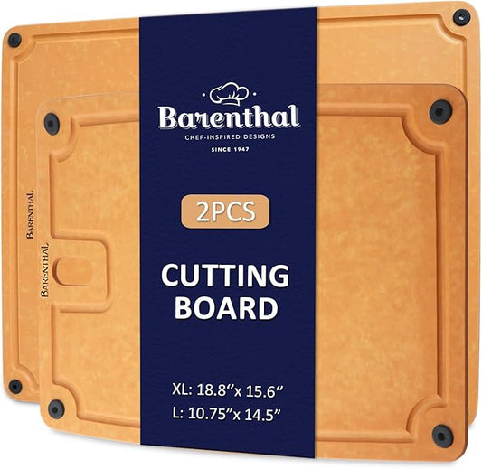 Large cutting boards for kitchen dishwasher - 2PC cutting board set double-sided with Non-Slip Feet and Juice Groove Composite chopping board for kitchen knife Friendly XL(18.8")+L(14.5")