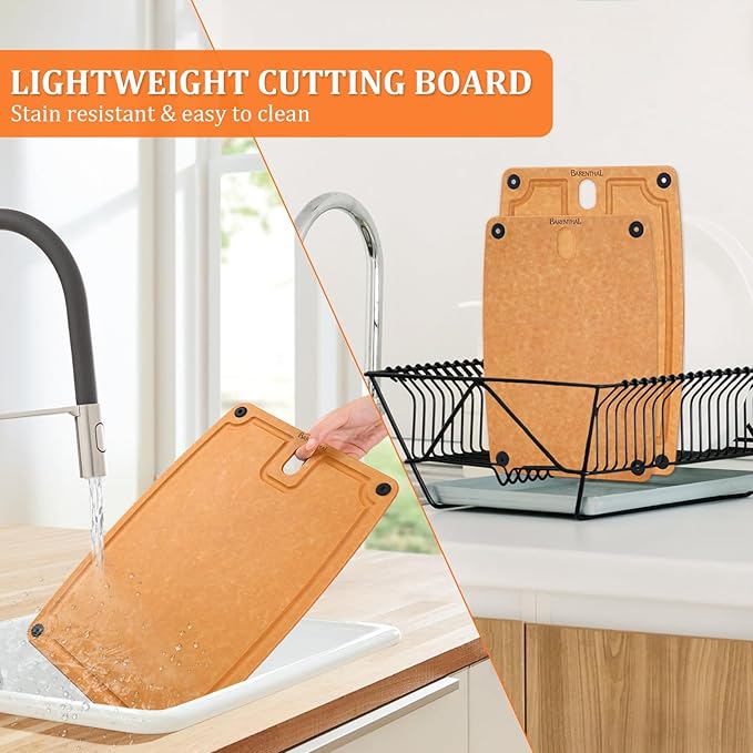 large cutting boards for kitchen dishwasher - XL cutting board set double-sided with Non-Slip Feet and Juice Groove Composite chopping board knife Friendly Cut Meat, Fruit,Vegetable