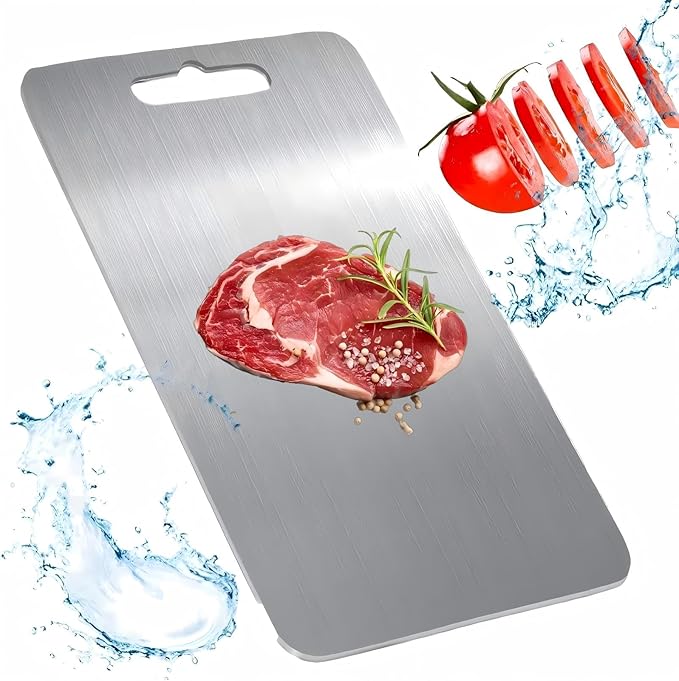Titanium Cutting Board, 100% Pure Titanium Cutting Boards for Kitchen, Double Sided Food-Grade Chopping Board - Dishwasher Safe Easy to Clean (12"L x 9"W)
