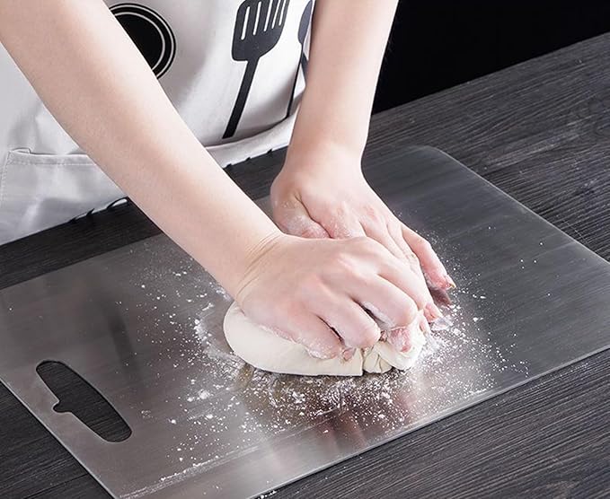 Titanium Cutting Board, New Upgrade Pure Titanium Cutting Boards for Kitchen,Food Grade 316 Stainless Steel Cutting Board，Double sided Dishwasher Safe 12 * 8inch