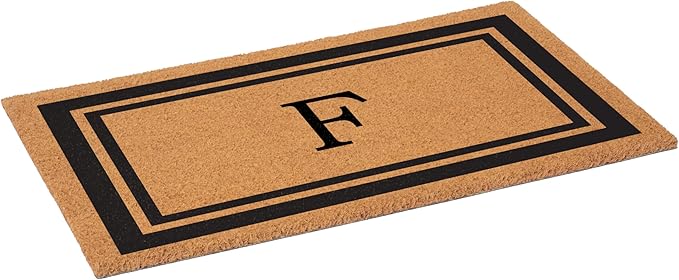 Calloway Mills 152962436F Black Border 24" x 36" Monogram Doormat, (Letter F)
