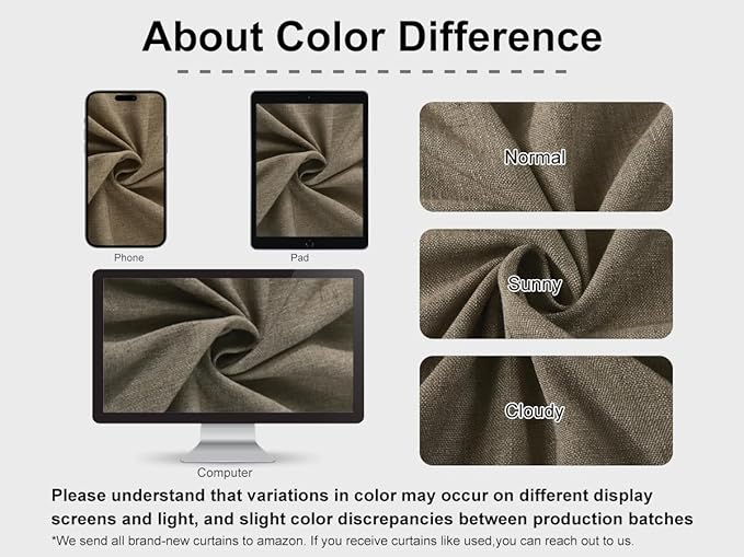 Vision Home Brown Pinch Pleated Full Blackout Curtains Linen Blended 60" Wide Thermal Insulated Window Panels 120 inch for Bedroom Living Room Darkening Pleat Drapes with Hooks Back Tab 60" Wx120 Lx1