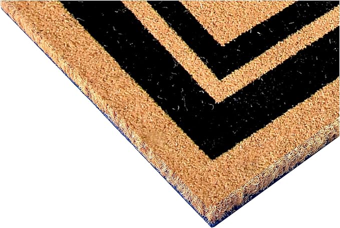 Calloway Mills 152963672V Black Border 36" x 72" Monogram Doormat Letter (V)