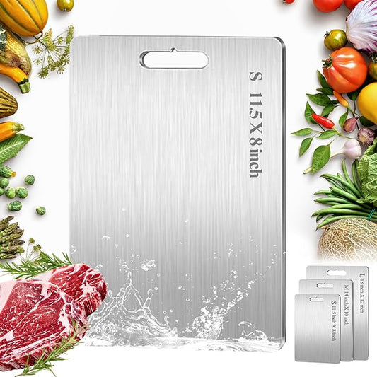 Titanium Cutting Board, 100% Pure Titanium Cutting Boards for Kitchen, Double Sided Food-Grade, Dishwasher Safe Chopping Board for Cutting Meat Vegetable Fruit (11.5"L x 8"W)