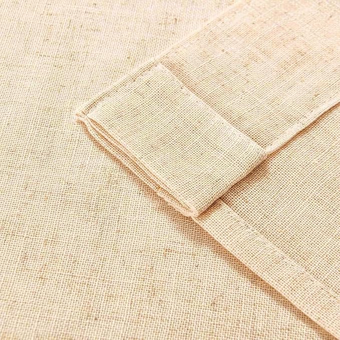 Joydeco Linen Curtains 90 Inch Length 2 Panel Sets,Light Filtering Curtains for Bedroom 52 Inch Wide Living Room Drapes with Back Tabs & Rod Pockets (W52 x L90 Inch, Ecru)