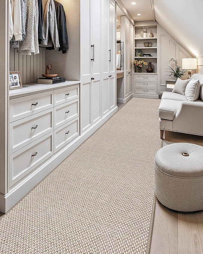 Color&Geometry Door Mat 3'x10' Runner Rug with Rubber Backing, Non Slip Washable Hallway Rug, Carpet Runners for Hallway Living Room Bedroom, Beige (Rolled-up NO Creases)