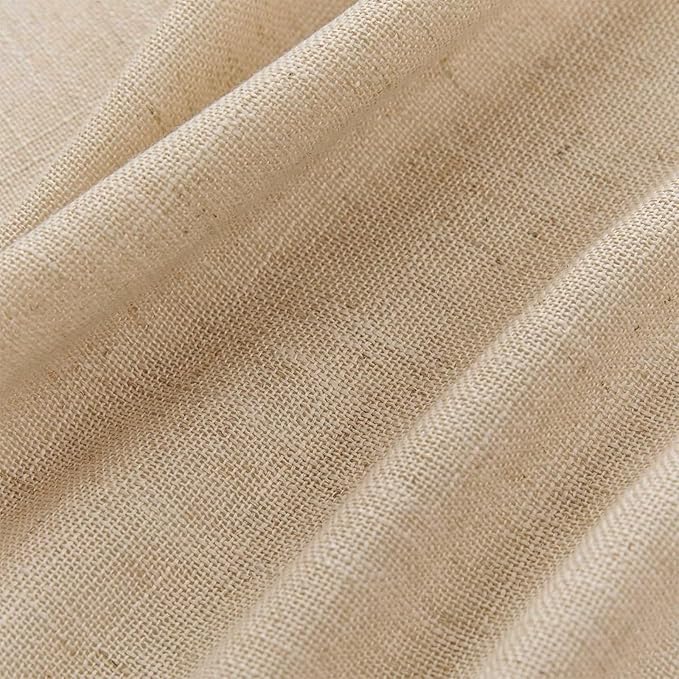 Joydeco Linen Curtains 90 Inch Length 2 Panel Sets,Light Filtering Curtains for Bedroom 52 Inch Wide Living Room Drapes with Back Tabs & Rod Pockets (W52 x L90 Inch, Ecru)