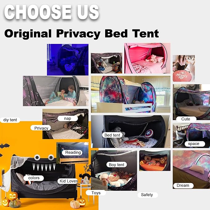 Privacy Pop up Eclipse Bed Tent Bed Drapes (Pink, Full)