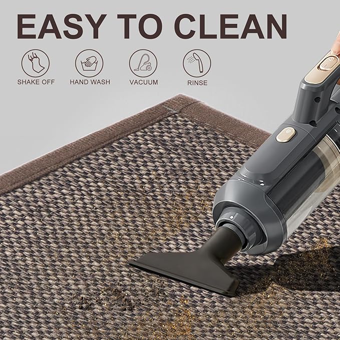 LEKEEPGO Door Mat 24"x47", Non Slip Door Mat Indoor Entrance, Rubber Backing Front Indoor Door mat Washable Absorbent Low-Profile Entryway Entry Resist Dirt Inside Door Mats, Brown