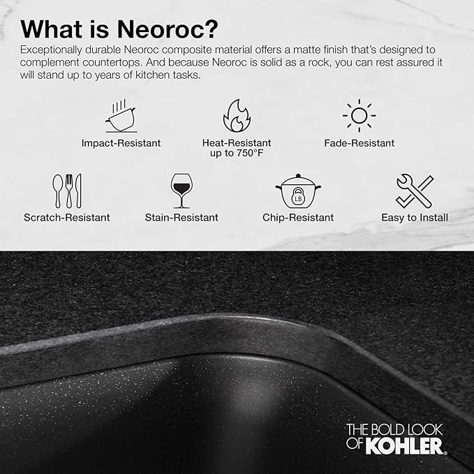 KOHLER 28001-CM6 Cairn Sink, 24 in, Matte White