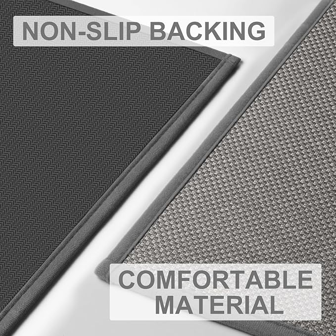 LEKEEPGO Door Mat 24"x47", Non Slip Door Mat Indoor Entrance, Rubber Backing Front Indoor Door mat Washable Absorbent Low-Profile Entryway Entry Resist Dirt Inside Door Mats, Light Grey