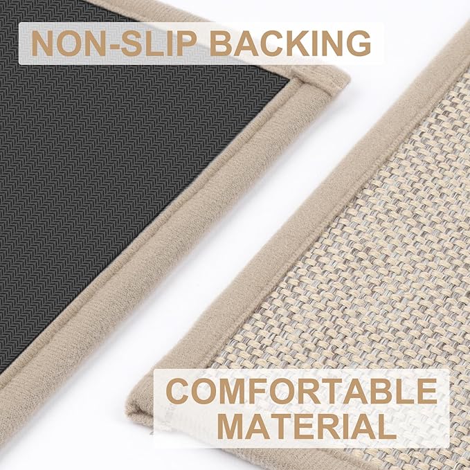 LEKEEPGO Door Mat 24"x47", Non Slip Door Mat Indoor Entrance, Rubber Backing Front Indoor Door mat Washable Absorbent Low-Profile Entryway Entry Resist Dirt Inside Door Mats, Khaki