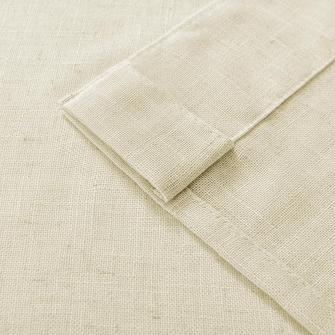 Joydeco Linen Curtains 84 Inch Length 2 Panel Sets,Light Filtering Curtains for Bedroom 37 Inch Wide Living Room Drapes with Back Tabs & Rod Pockets (W37 x L84 Inch, Linen)