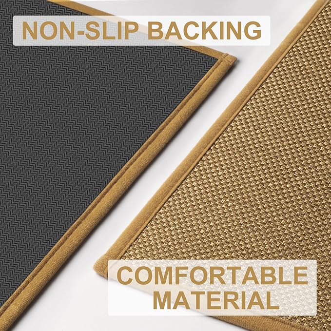 LEKEEPGO Door Mat 24"x36", Non Slip Door Mat Indoor Entrance, Rubber Backing Front Indoor Door mat Washable Absorbent Low-Profile Entryway Entry Resist Dirt Inside Door Mats, Light Brown