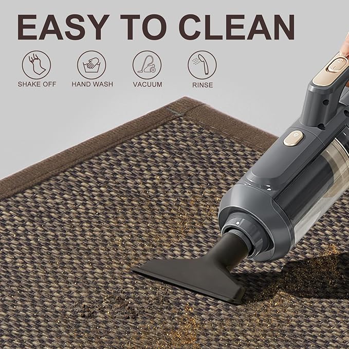 LEKEEPGO Door Mat 17"x29", Non Slip Door Mat Indoor Entrance, Rubber Backing Indoor Door mat Washable Absorbent Low-Profile Doormat Front Entryway Entry Resist Dirt Inside Door Mats, Brown