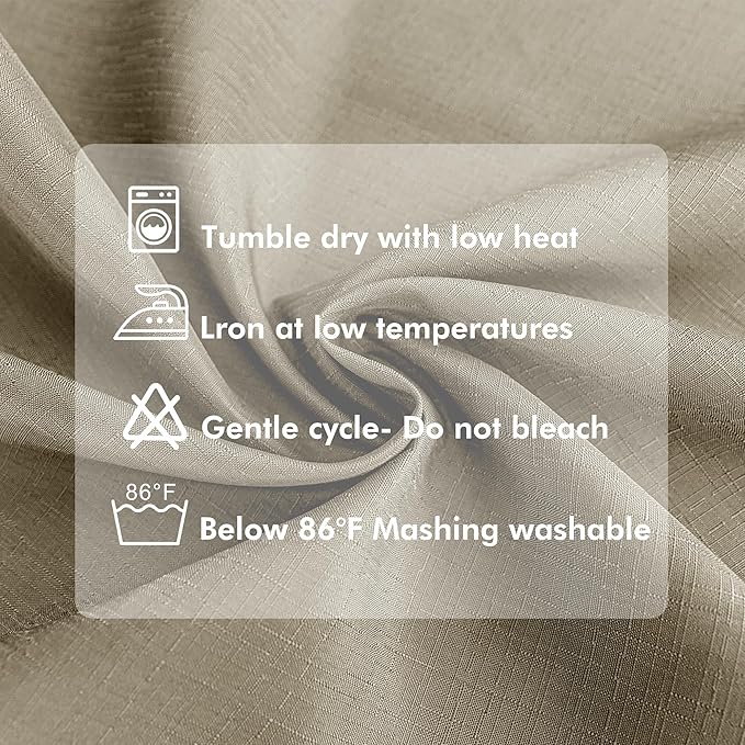 HolidayIdeas 2 Panels Linen Outdoor Curtains for Patio Waterproof Taupe Curtains 54"x 95"-Outside Curtains Weatherproof, Privacy, Textured for Pergola, Porch, Cabana, Gazebo