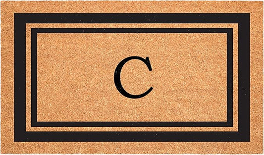 Calloway Mills 152963048C Black Border 30" x 48" Monogram Doormat Letter (C)