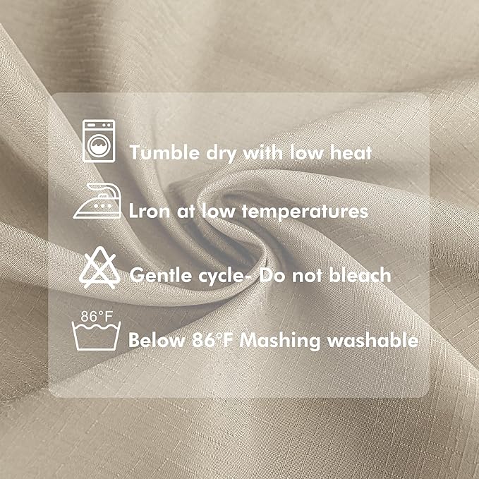 HolidayIdeas Linen Outdoor Curtains for Patio Waterproof 4 Panels Cream Outside Curtains 108 inch Length-Indoor/Outdoor Gazebo Curtains Weatherproof, Privacy for Pergola, Porch, Cabana 54"x108"