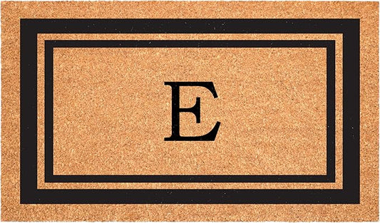 Calloway Mills 152962448 Black Border 24" x 48" Monogram Doormat (Letter E)