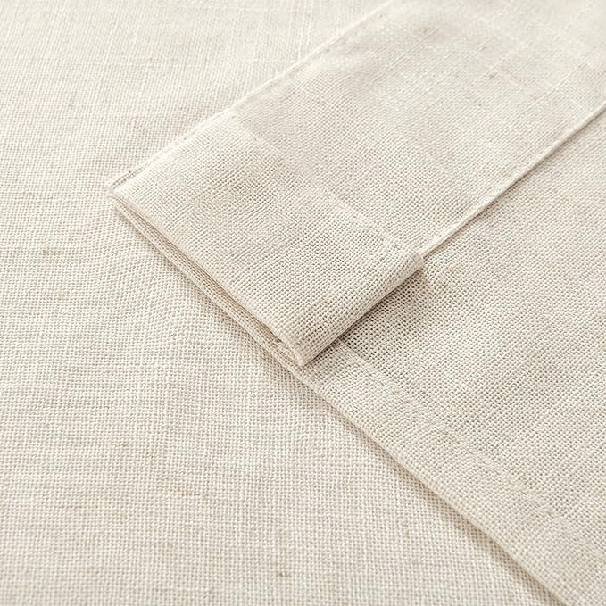 Joydeco Custom Linen Curtains for Living Room, Semi-Sheer Curtain 1 Panel Light Filtering Rod Pocket Back Tab (Linen, Custom Size)