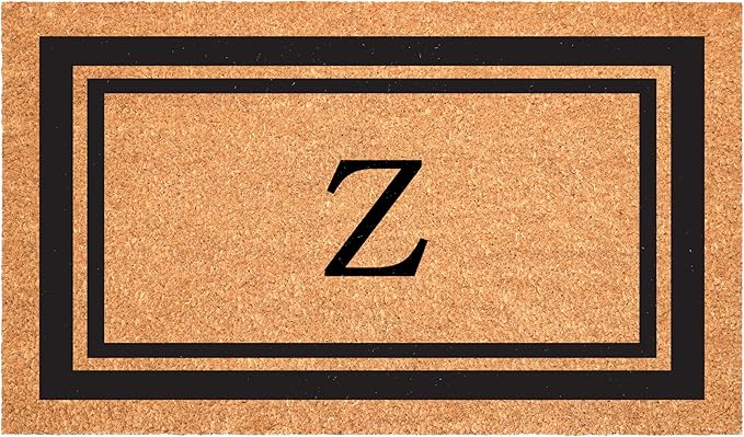 Calloway Mills 152963048Z Black Border 30" x 48" Monogram Doormat Letter (Z)