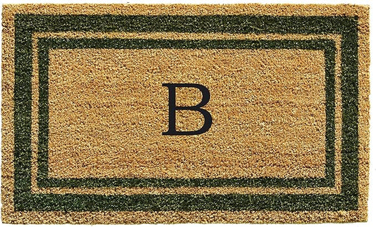 Calloway Mills 153041830B Sage Green Border 18" x 30" Monogram Doormat, (Letter B)
