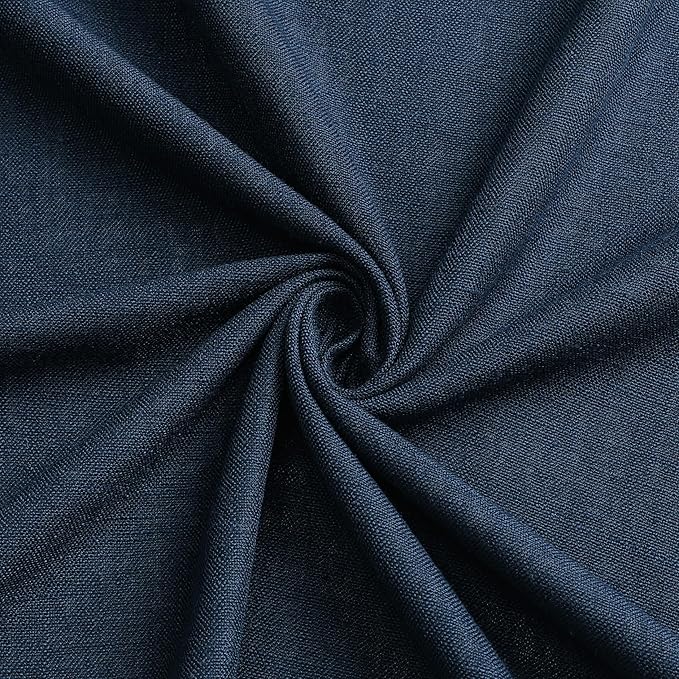 Vision Home Navy Blue Pinch Pleated Full Blackout Curtains Linen Blended Room Darkening Curtain Panels 90 inch for Living Room Bedroom Thermal Insulated Pinch Pleat Drapes with Hooks 40" Wx90 Lx2